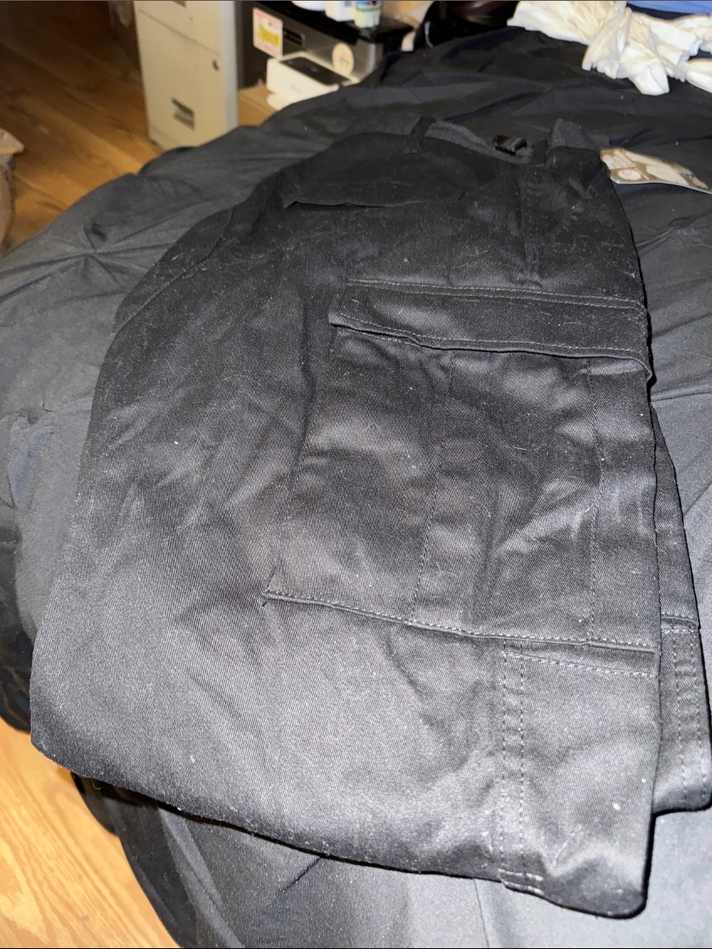 Men's Black Utility Cargo Pants - Classic Workwear Style  W31 L35